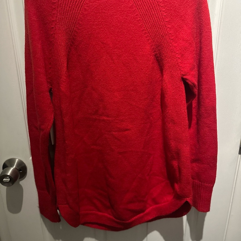 Anthropologie Rebekah Knit Pullover Curve Hem Tunic Sweater Red Size Medium NWT - Picture 6 of 9